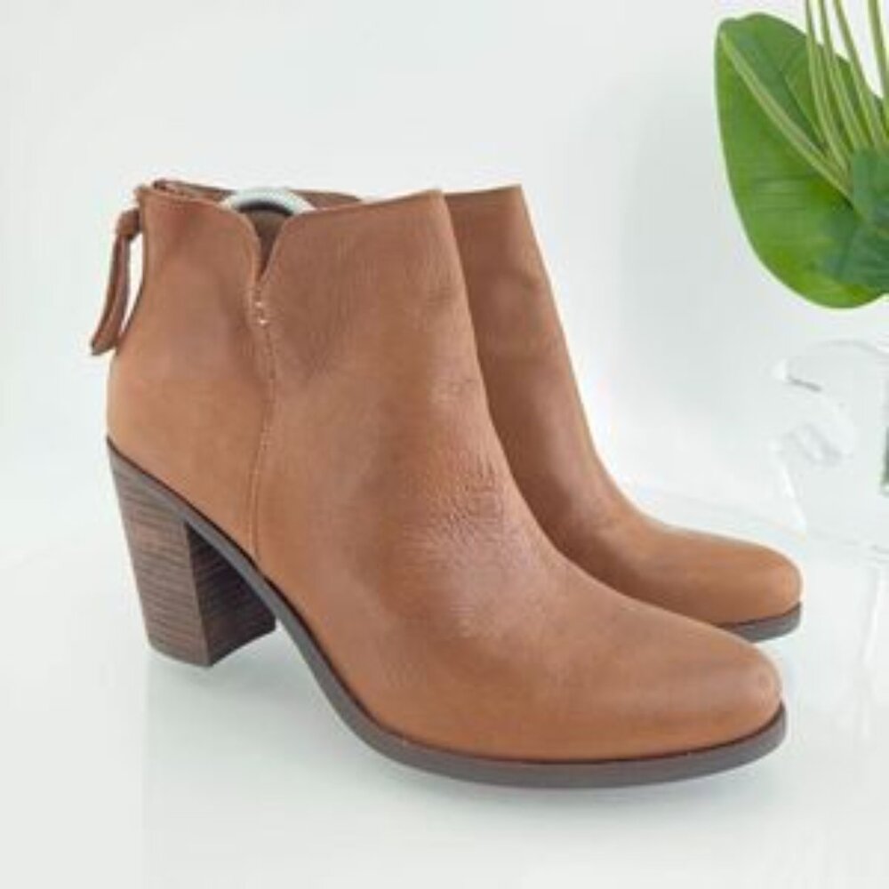 Lucky Brand Tan Leather Western Ankle Booties – Women’s 7.5 M
